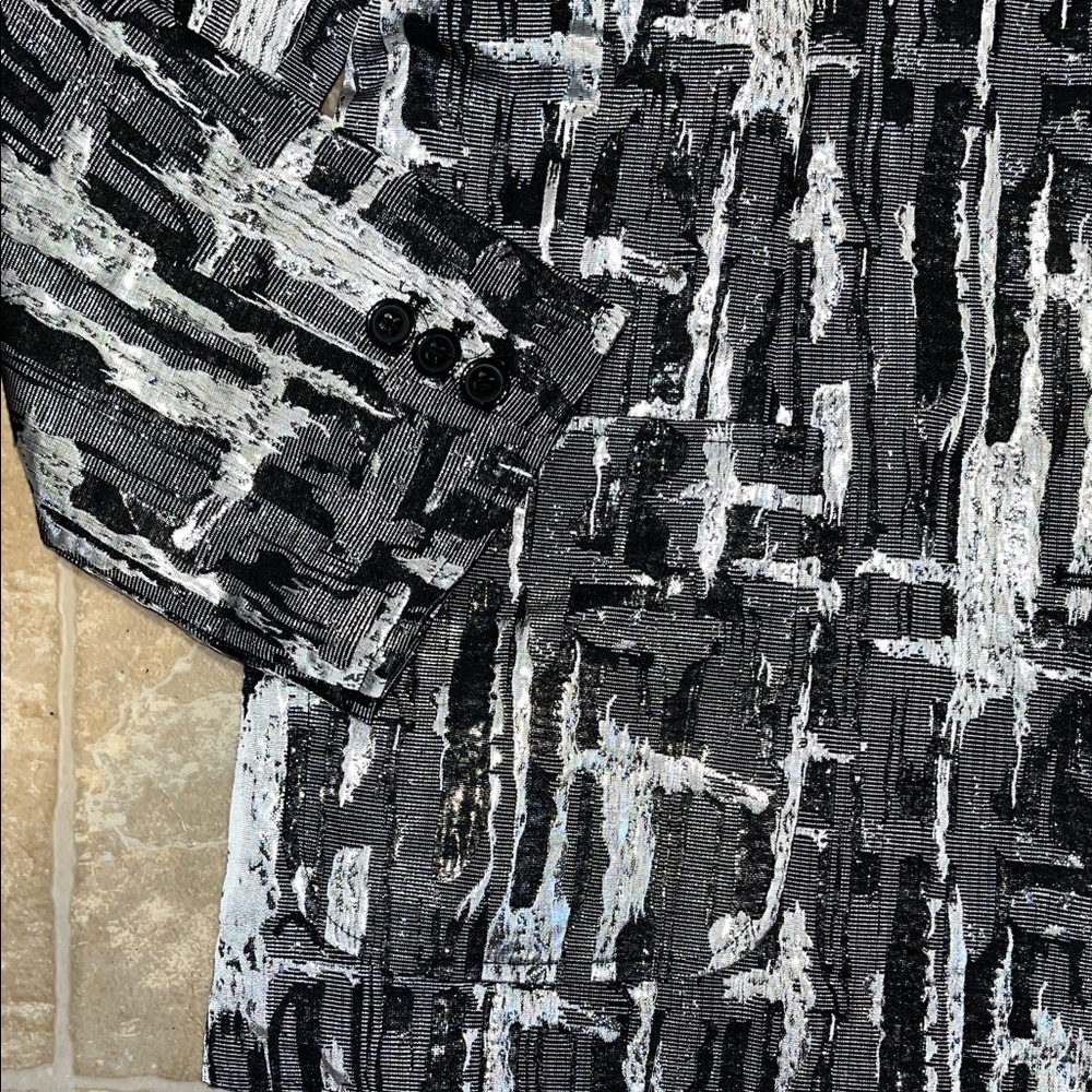 Focus 2000 Black and Gray Abstract Blazer - Picture 7 of 16